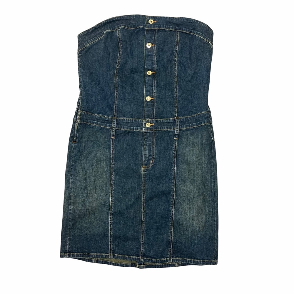 Baby Phat Strapless Dark Denim Mini Dress